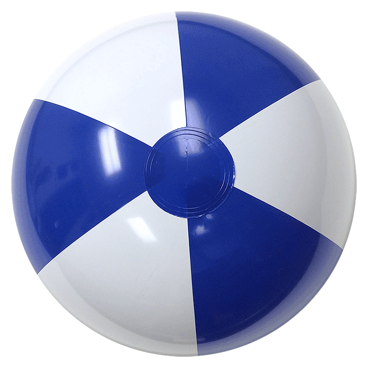 Blue and White Sphere Logo - 16 Inch Blue & White Beach Balls Beach Balls Customized