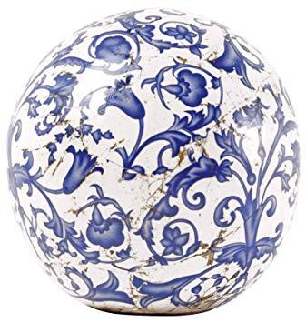 Blue and White Sphere Logo - Esschert Design Ceramic Decorative Ball Garden Ball In Blue And ...