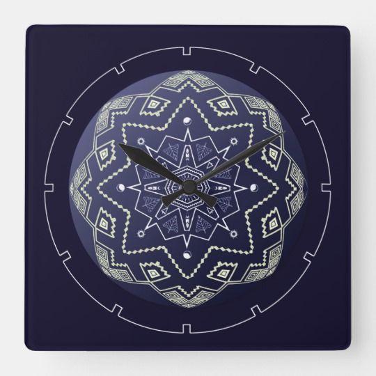 Blue and White Sphere Logo - Blue and White Sphere Mandala Wall Clock | Zazzle.co.uk