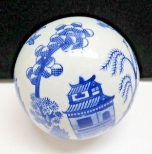 Blue and White Sphere Logo - Chinese Blue and White Porcelain Ball 4 1/2