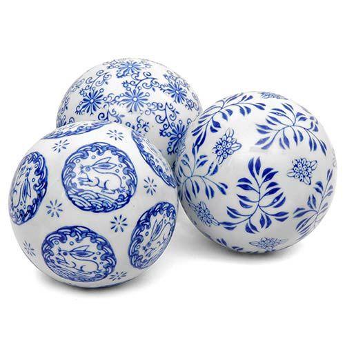 Blue and White Sphere Logo - Decorative Spheres Balls | Bellacor