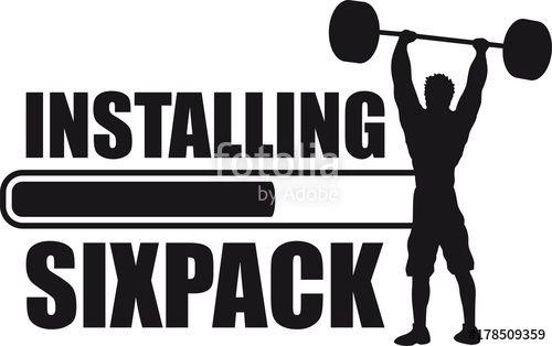 Cool Workout Logo - text loading download installiere installing sixpack bauchmuskeln ...