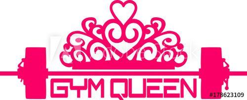 Cool Workout Logo - frau gym queen prinzessin krone königin muskeln stark workout beast ...