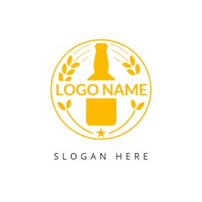 Yellow Leaf Logo - Free Beer Logo Designs. DesignEvo Logo Maker