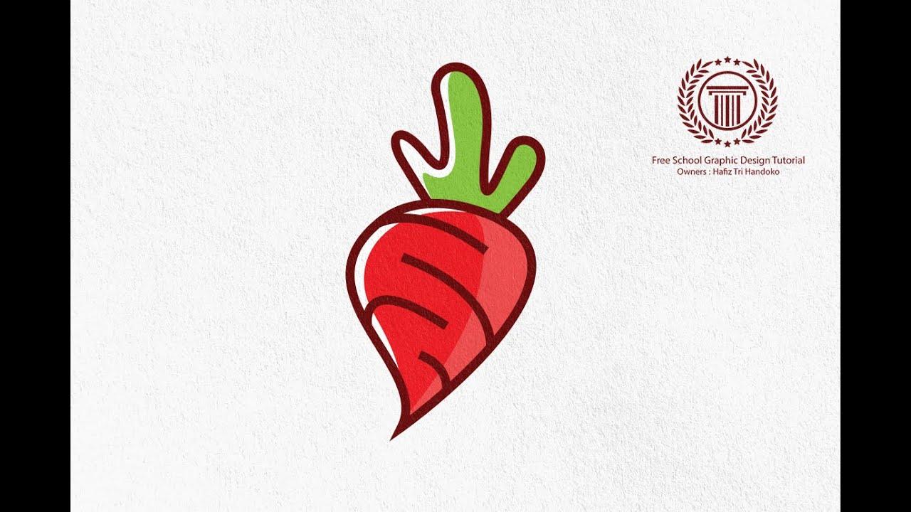 Red Carrot Logo - logo design illustrator illustrator tutorial logo design how