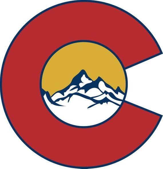 Colorado C Logo - Colorado State Flag Custom Vinyl Decal Sticker Colorado | Etsy