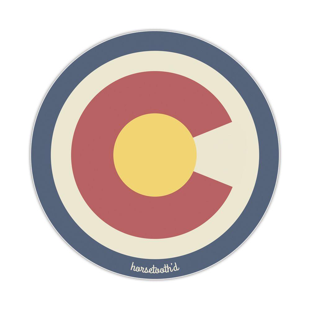 Colorado C Logo - Big Colorado C Horsetoothd Vinyl Sticker - 3x3 in Fort Collins, CO