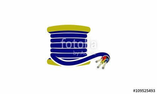 Cable Logo - Fiber Optic Cable Reels Logo Stock Image And Royalty Free Vector