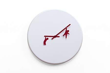 White Circle with Red Hands Logo - Progetti Time2Play Wall Clock White, Red Hands, One Size: Amazon.co ...