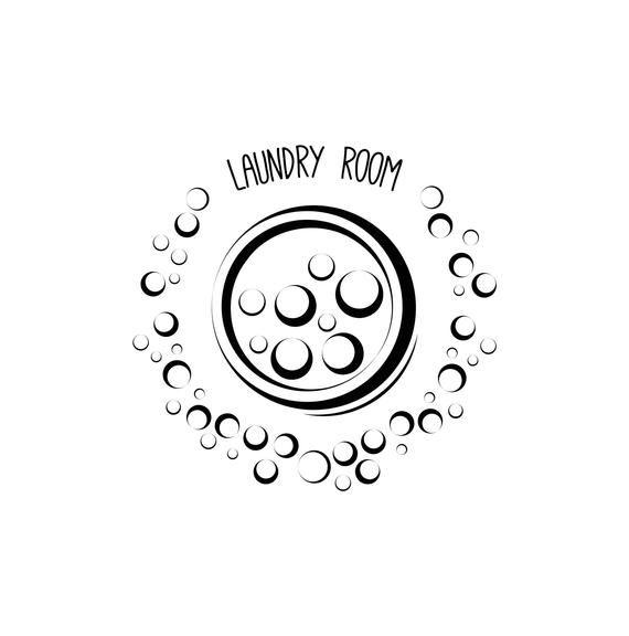 Washing Machine Logo - Laundry room logotype SVG Washing machine Soap bubbles | Etsy