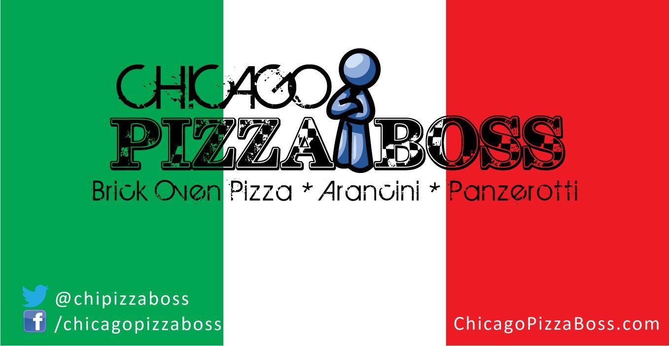Red White Green Flag Restaurant Logo - Chicago Pizza Boss Mobile Pizzeria