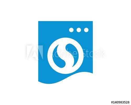 Washing Machine Logo - Washing machine logo with letter S this stock vector