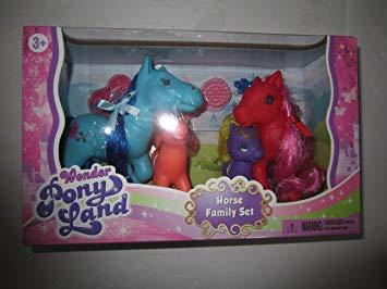 Blue Orange Red Horse Logo - Wonder Pony Land Family Set of 4 Dream