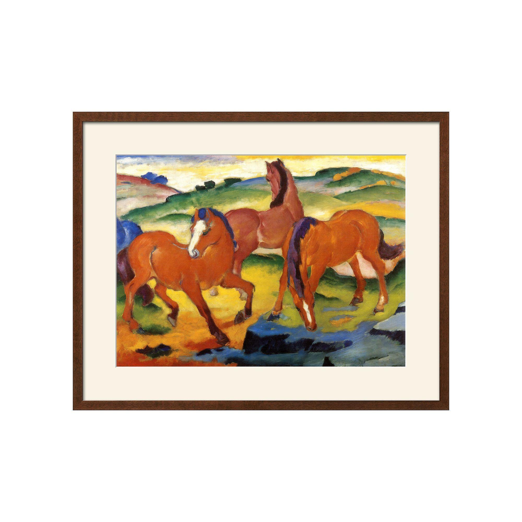 Blue Orange Red Horse Logo - Art.com The Large Red Horses 1911 Framed Wall Art | Products ...