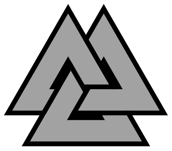 Two and 4 Red Triangles White Triangles Logo - The Valknut - Norse Mythology for Smart People