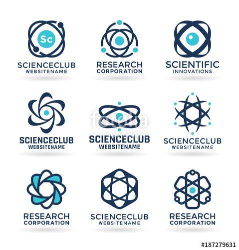 Science Logo - Science symbols, atom and molecule icons, chemistry - logo design ...