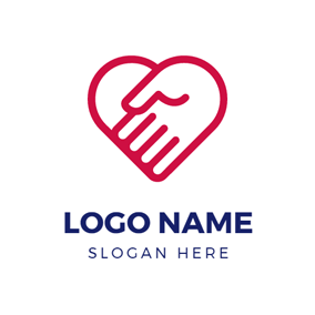 Hand and Heart Logo - Free Heart Logo Designs. DesignEvo Logo Maker