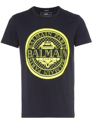 Balmain Coin Logo - Balmain Coin Logo Cotton T Shirt