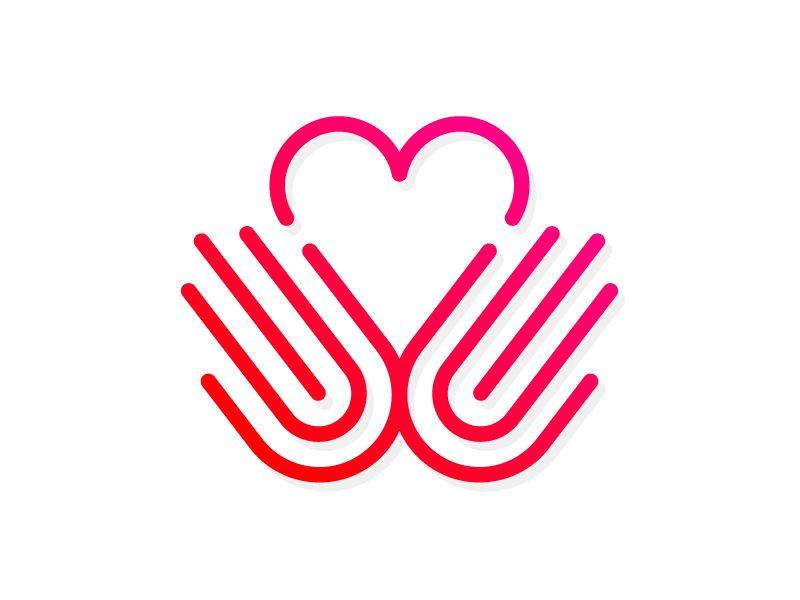 Hand and Heart Logo - Hand + Heart by Logo Positive | Dribbble | Dribbble