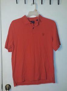 Izod Clothing Logo - Izod Mens Polo Shirts M Orange Collar Short Sleeves Front Button ...