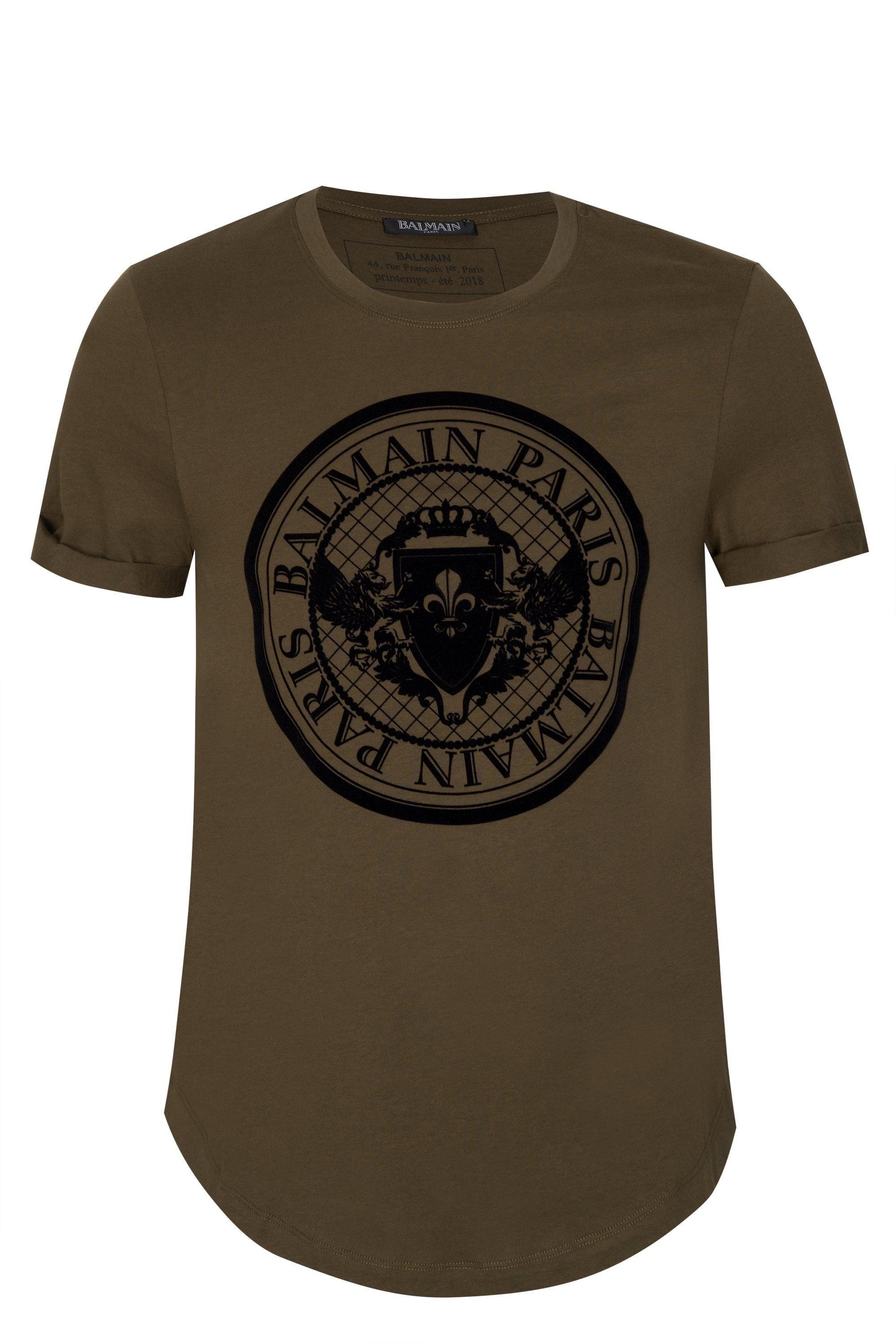 Balmain Coin Logo - Balmain Paris Coin Logo T Shirt In Green For Men