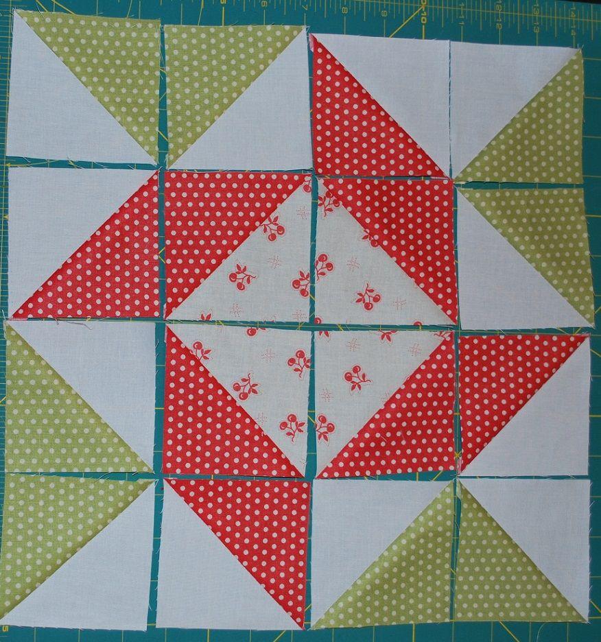 Two and 4 Red Triangles White Triangles Logo - Sisters and Quilters}: APPLE PIE IN THE SKY QUILT ALONG BLOCK 2