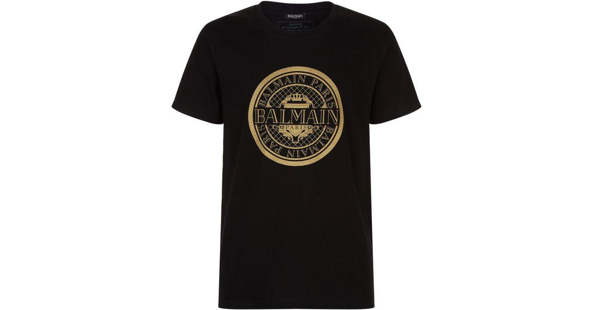 Balmain Coin Logo - Lyst - Balmain Coin Logo T-shirt in Black for Men