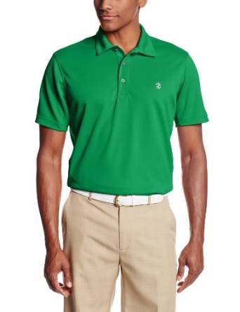 Izod Shirt Logo - IZOD Mens Short Sleeve Solid Pieced Golf Polo Shirts