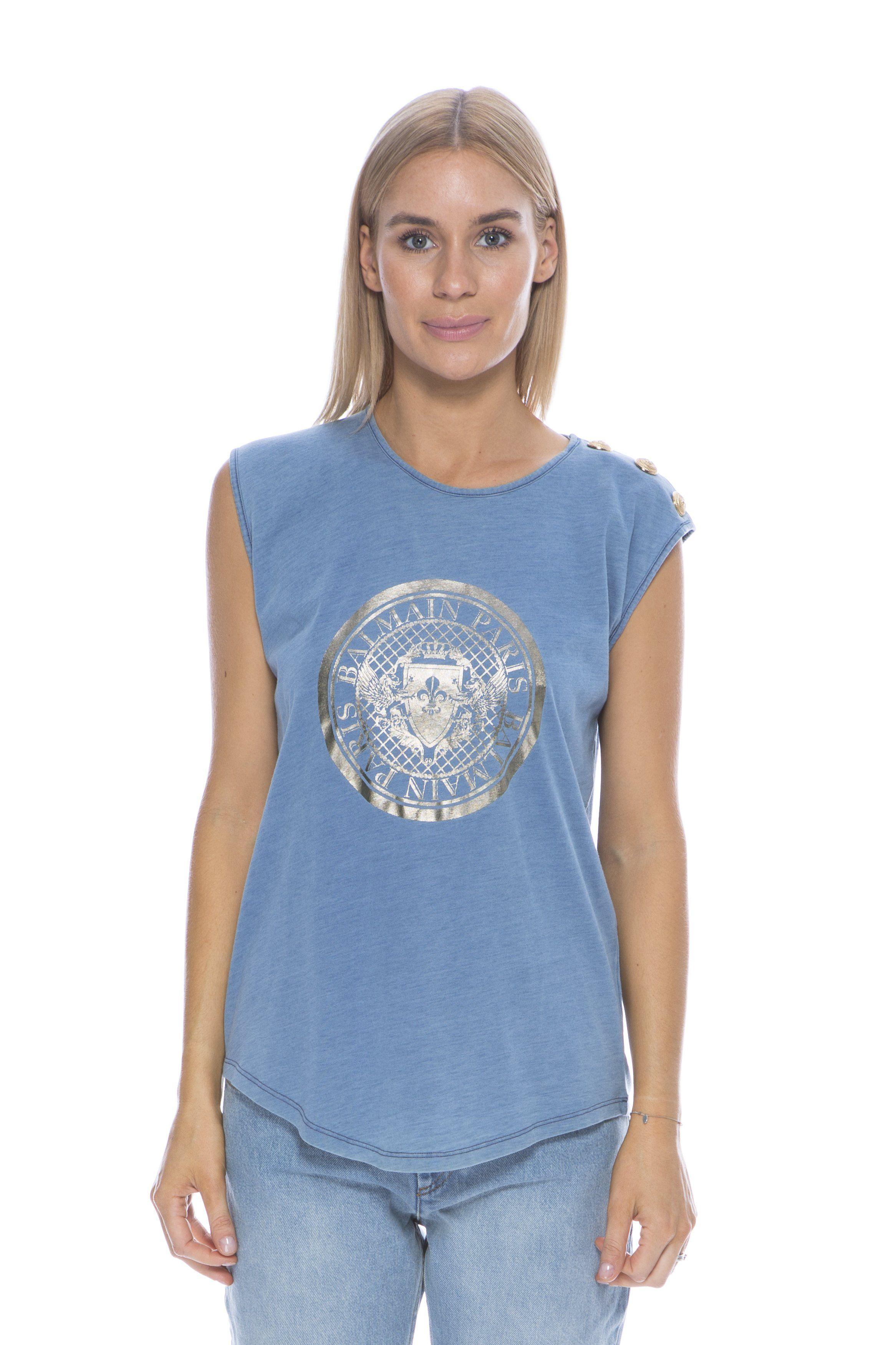 Balmain Coin Logo - BALMAIN COIN LOGO TANK BLUE / GOLD – THE STYLE SET