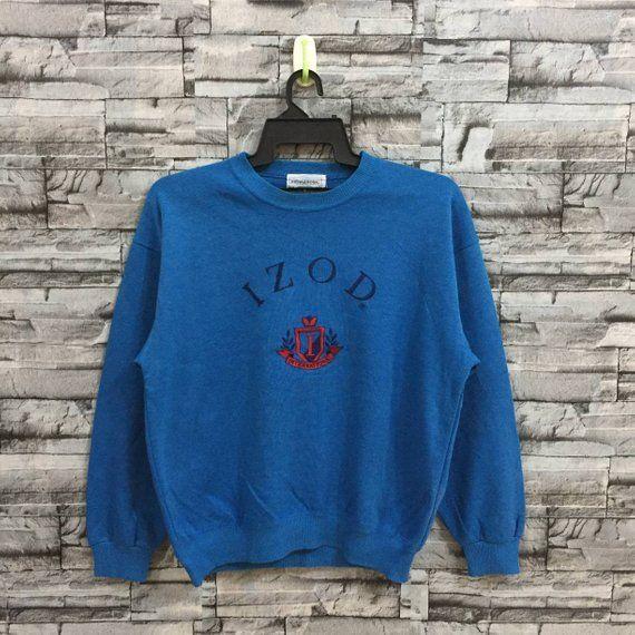 Izod Shirt Logo - Vintage Izod sweatshirt big logo embroidered pullover jumper.. | Etsy