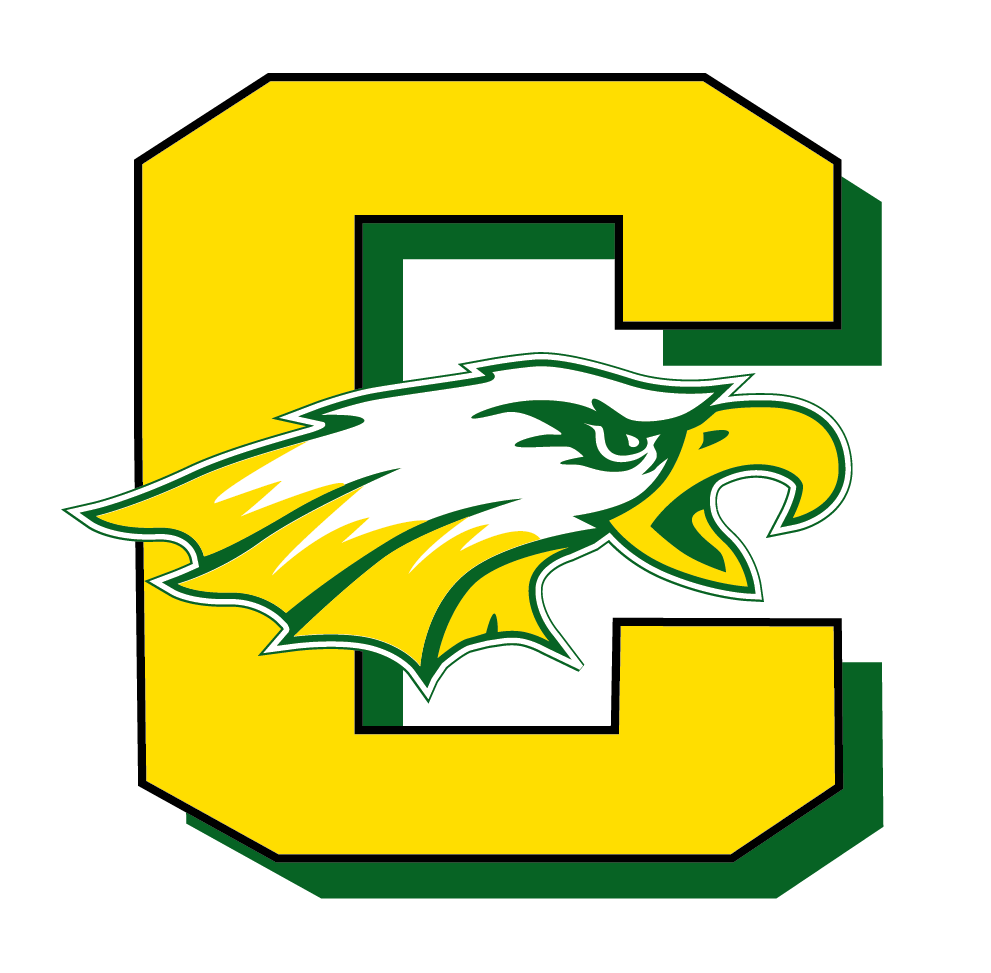 Green and Yellow Football Logo - Clay Boys 7th Grade Football Gold - Team Home Clay Eagles Sports