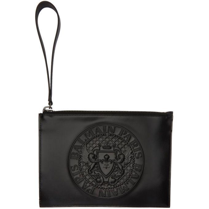 Balmain Coin Logo - BALMAIN Black Mini Coin Logo Pouch. #balmain #. Balmain Men