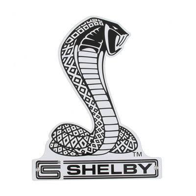 Ford Mustang Shelby Logo - Carroll SHELBY COBRA Snake Emblem Embossed Tin Sign Ford