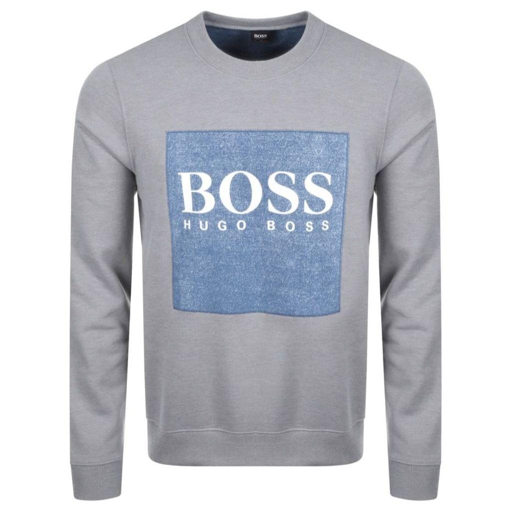 Grey Square Logo - BOSS Orange Square Logo Sweatshirt Grey by Boss Casual. Snap