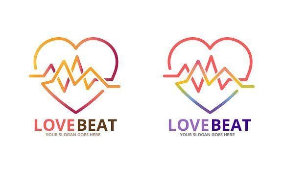 Heart Beat Logo - Heart Rate Logo Template Logo Templates Creative Market