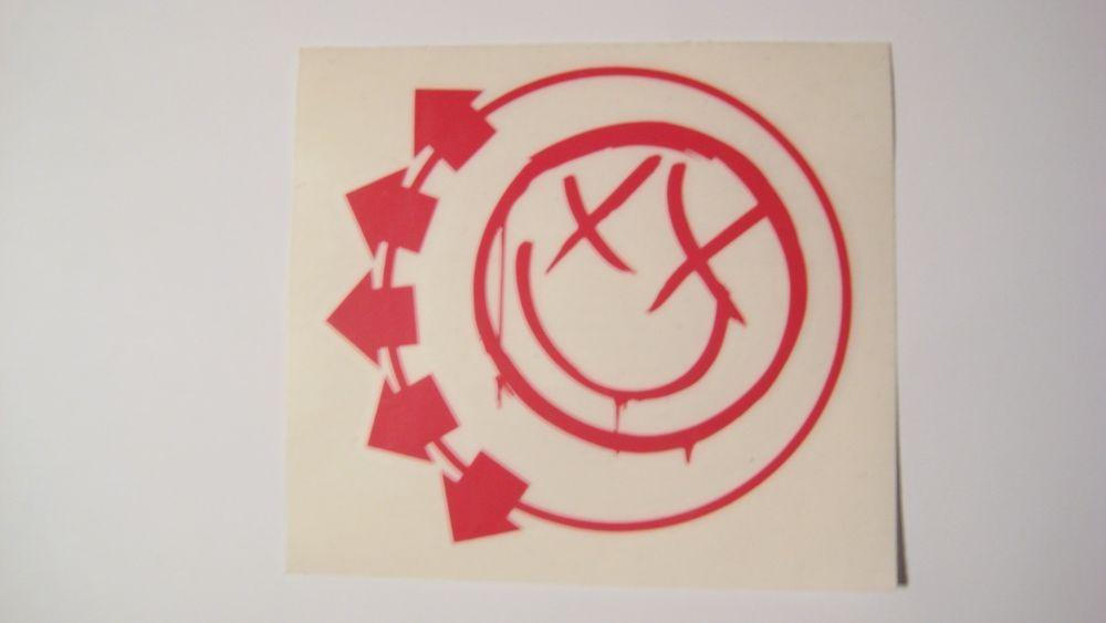 Red Smiley I Logo - Blink 182 Red Smiley Face Decal Rub On Sticker angels and airwaves