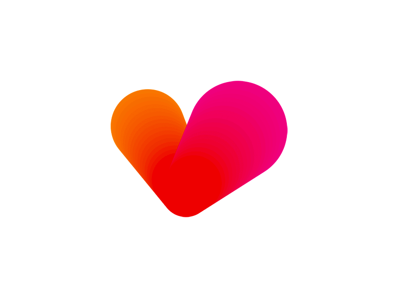 Red Orange Heart Logo - Heart beating, dating website logo design symbol [GIF] by Alex Tass ...