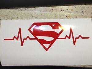 Heart Beat Logo - Superman Heartbeat Logo Vinyl Decal Sticker Window Truck Jeep Suv