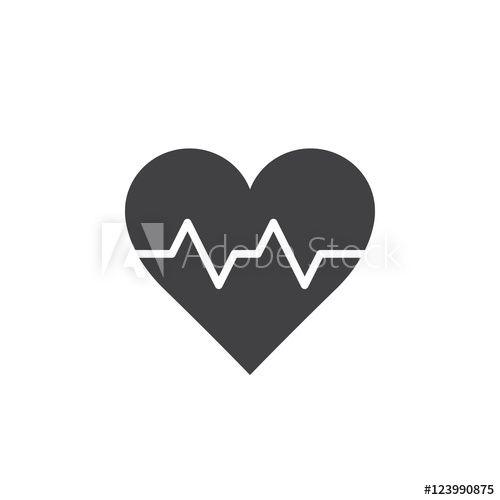 Heart Beat Logo - Heartbeat symbol. heart beat pulse icon vector, solid logo ...