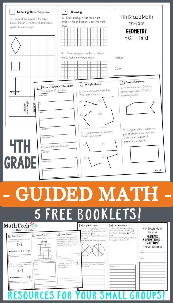 Red and Blue Obtuse Lines Logo - 4th Grade Math TriFolds FREE Booklets. Classroom ideas. Math