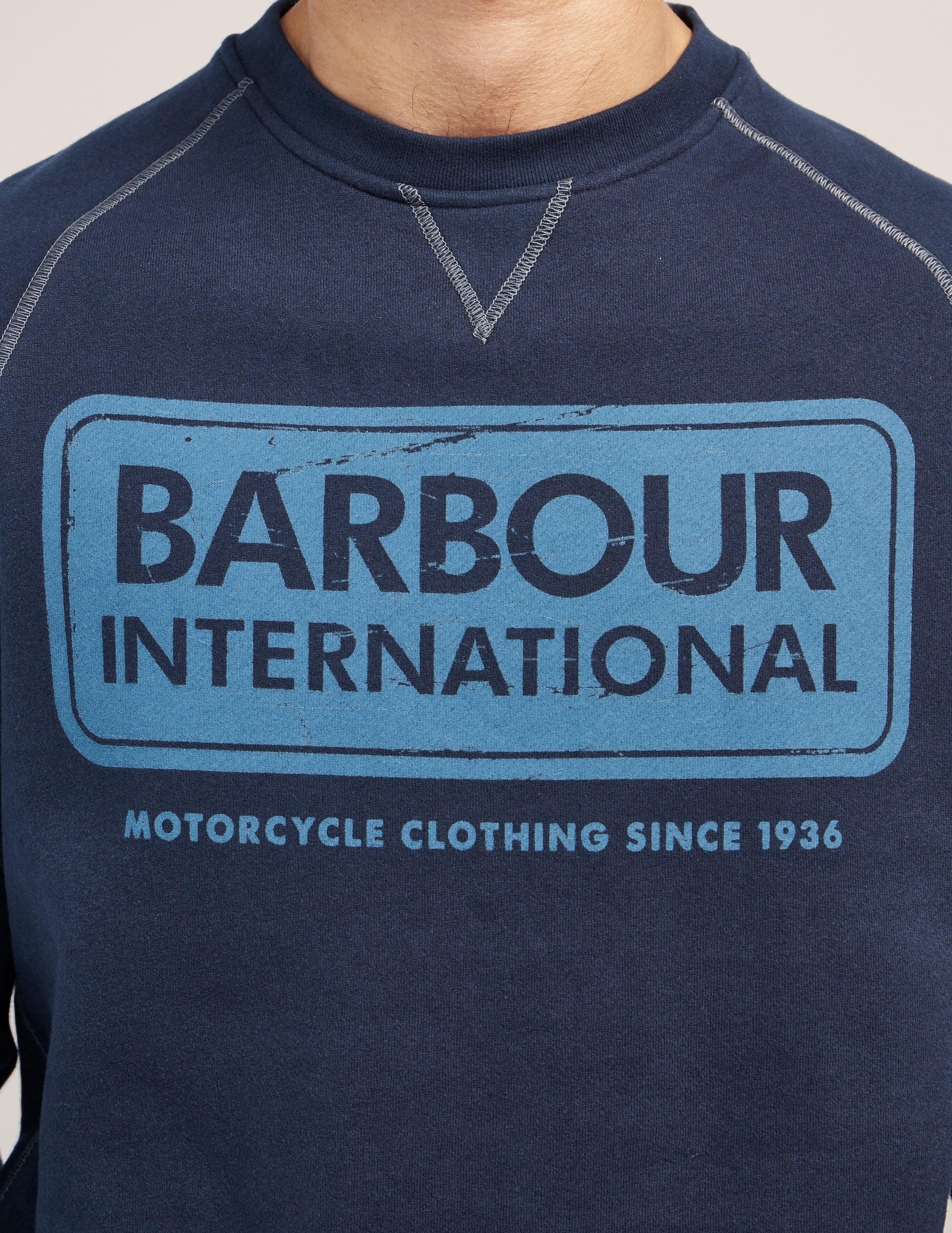 Blue International Logo - Barbour International Logo Sweatshirt in Blue for Men