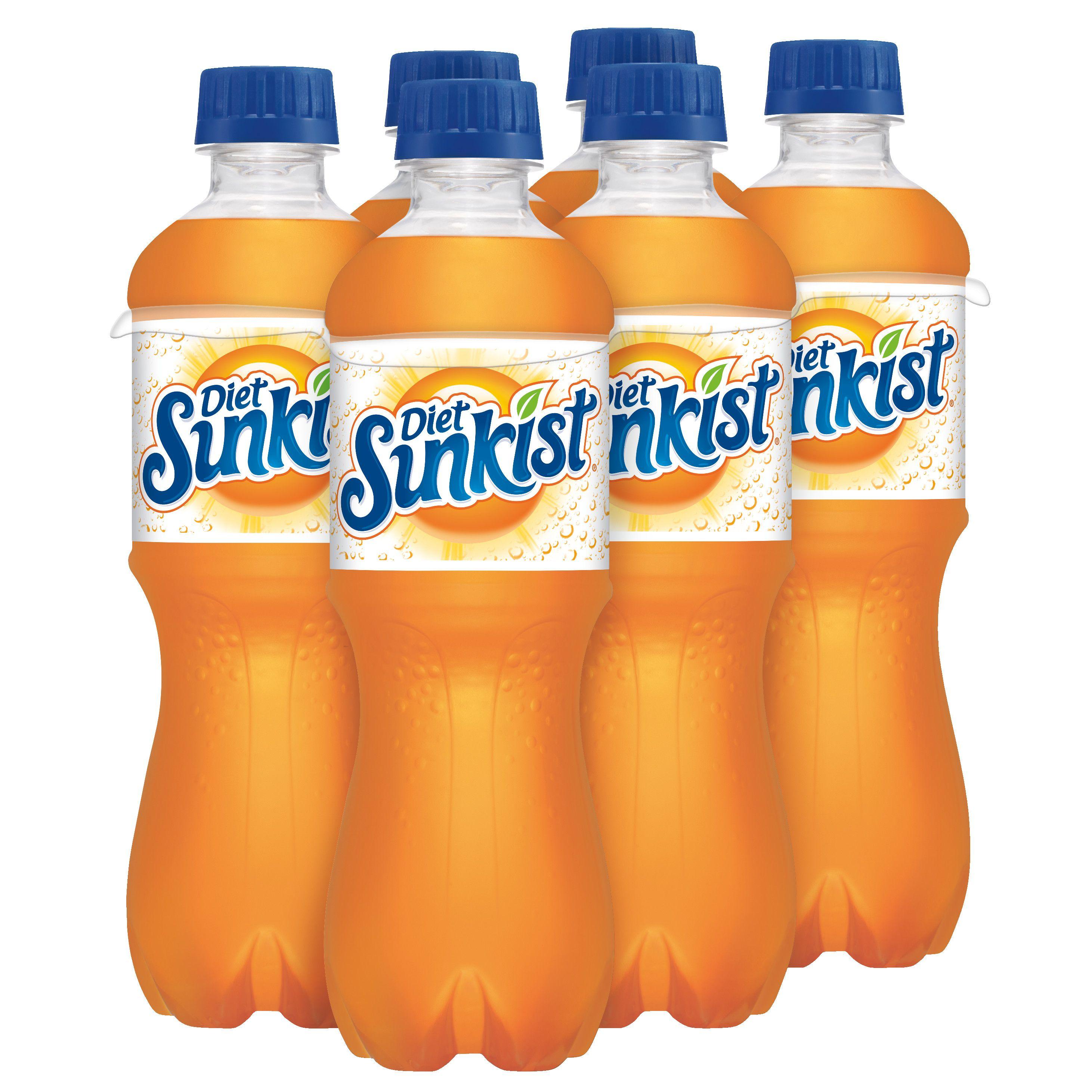 Diet Sunkist Orange Cans Logo - Diet Sunkist Orange Soda, 0.5 L, 6 pack