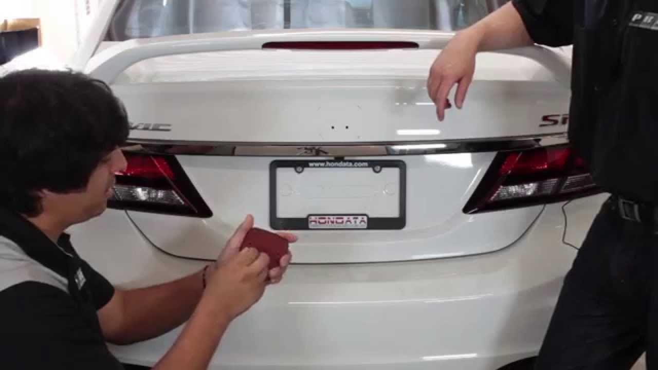 2013 Honda Civic Logo - Rear JDM Honda Red H Emblem Install - Civic Sedan Si 2012 2013 2014 ...