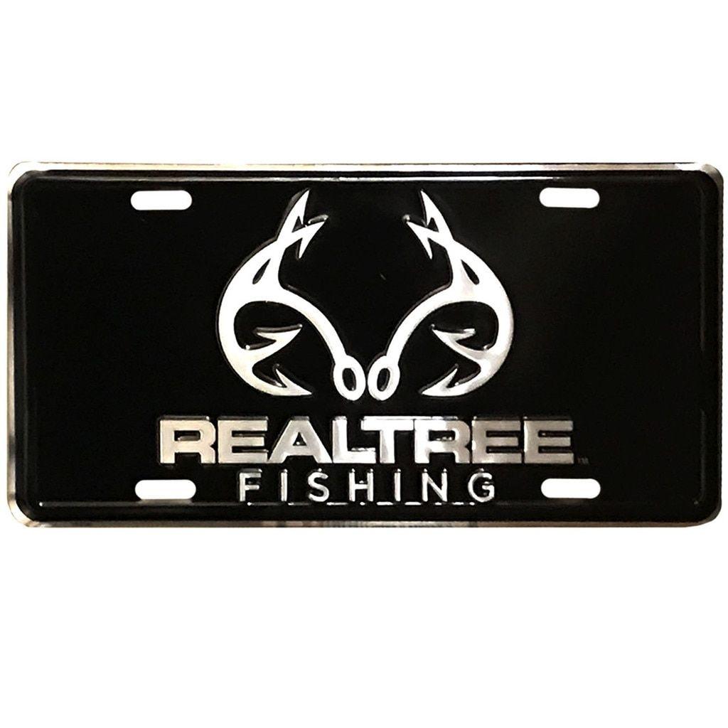 Realtree Logo - Camo License Plates | Realtree Fishing Logo Black License Plate
