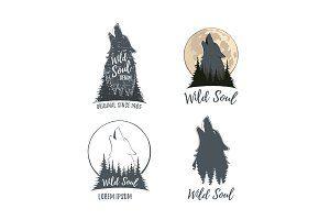 Howling Wolf Logo - Howling wolf logo Photos, Graphics, Fonts, Themes, Templates ...