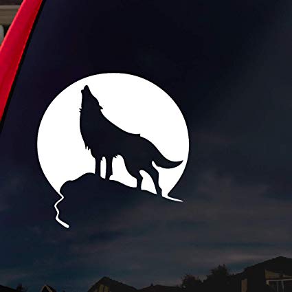 Howling Wolf Logo - Amazon.com: SoCoolDesign Howling Wolf Moon Car Window Vinyl Decal ...