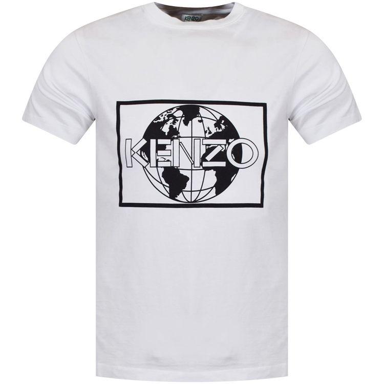 White Globe Logo - Kenzo Men, See Discount Kenzo T-Shirts, Men Kenzo White Globe Logo T ...