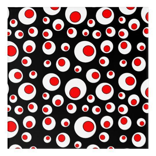 Red White Circle Inside Circle Logo - Bright Bold Geometric Design Red White Circles Acrylic Print