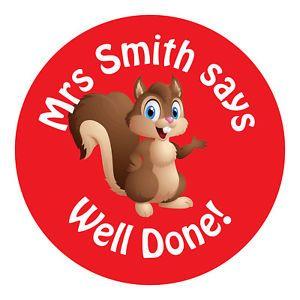 Red Squirrel Animated Logo - Personalised Teacher Reward Stickers for Pupils red squirrel