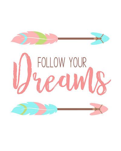 Follow Your Dreams Logo - Follow your dreams Arrow Pink – Out Of The Cot